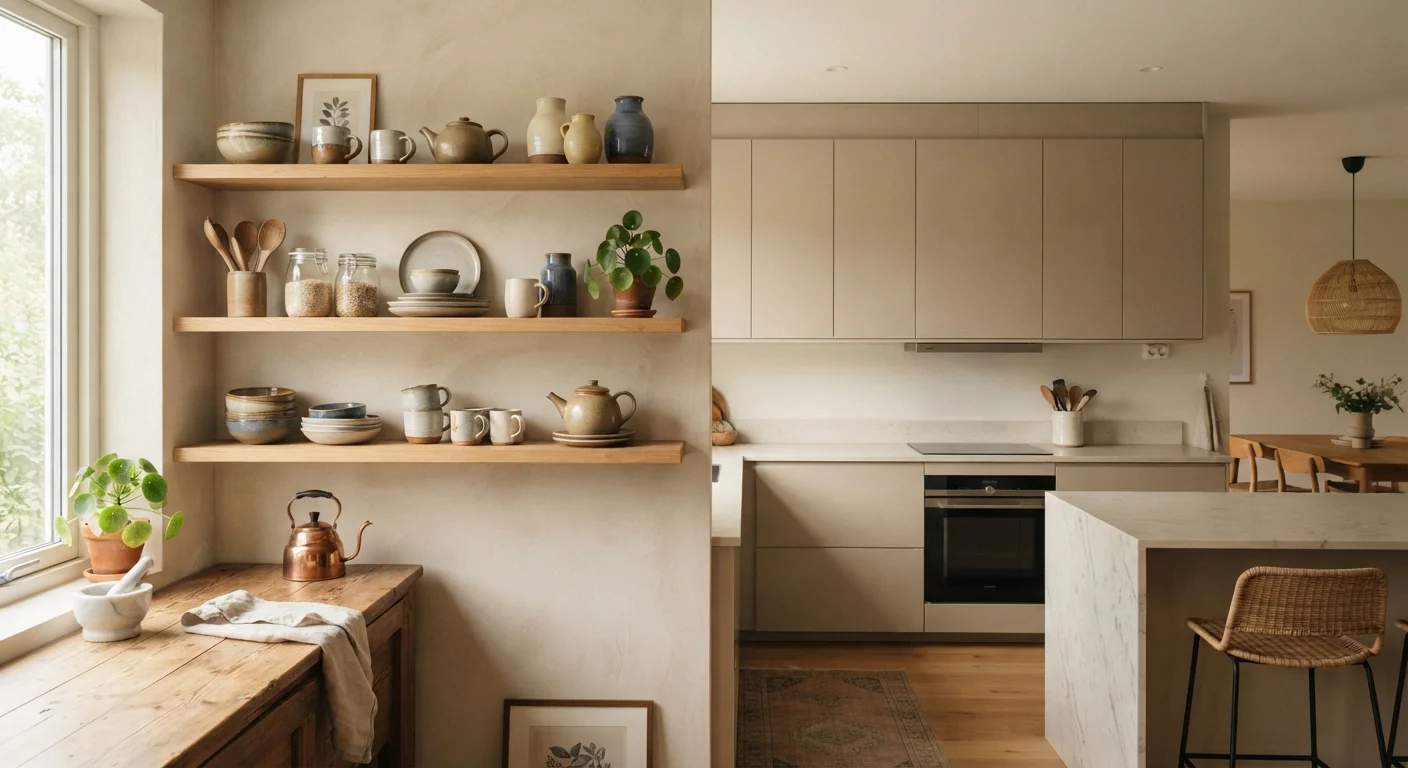Open Shelving vs. Closed Cabinets: What Each Approach Does to a Room