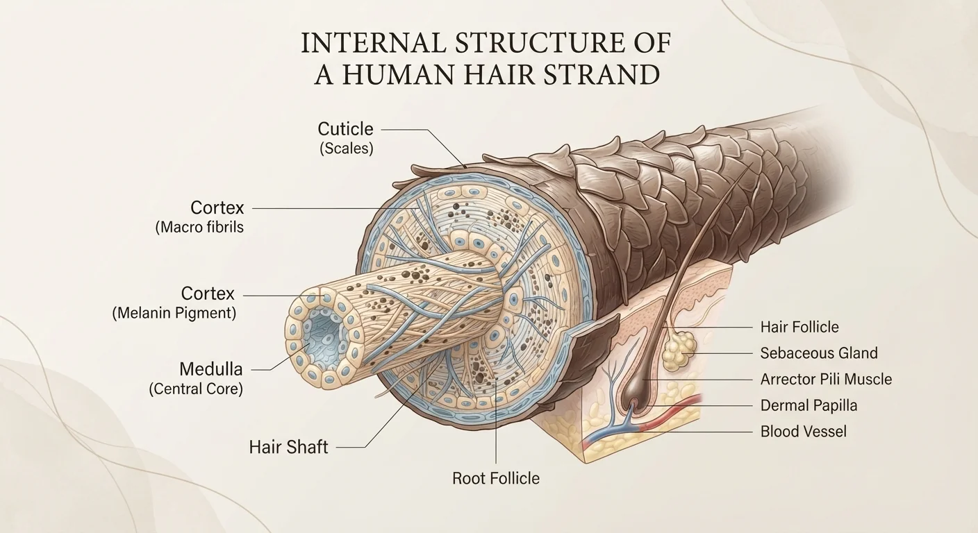 What Your Hair Strand Is Actually Made Of